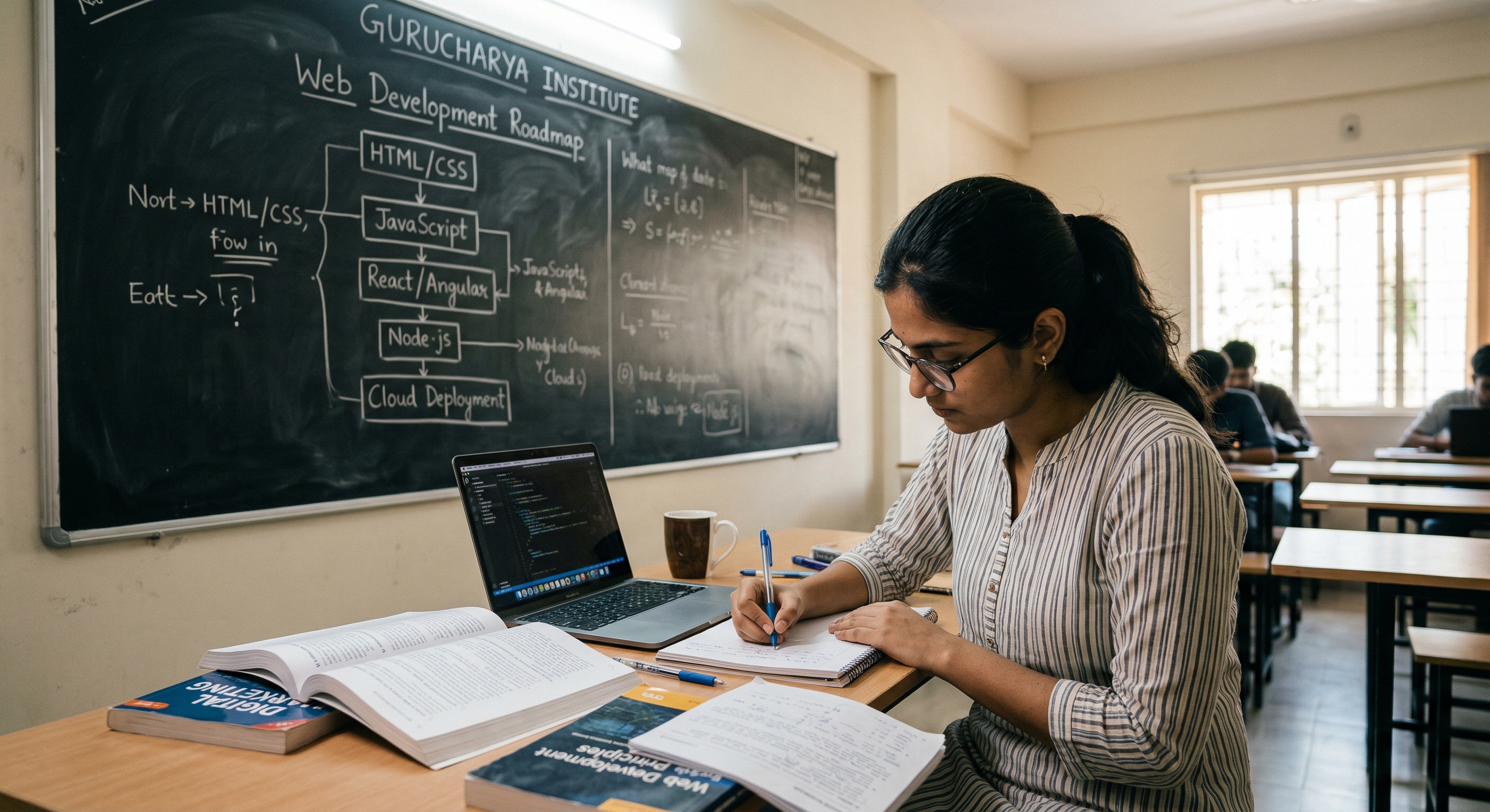 Students studying